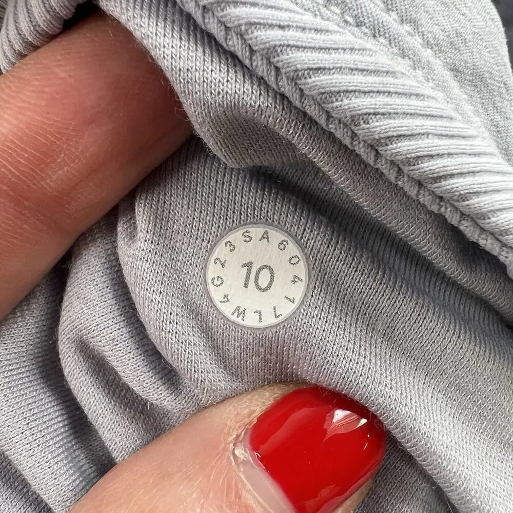 Lululemon Sz 10 In Flux Jacket Dance Studio Reversible Hooded Silver Fox Stretch